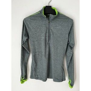 Nike Running Dri Fit Long Sleeve  Half Zip Mens Sz Small Heather Blue Reflective